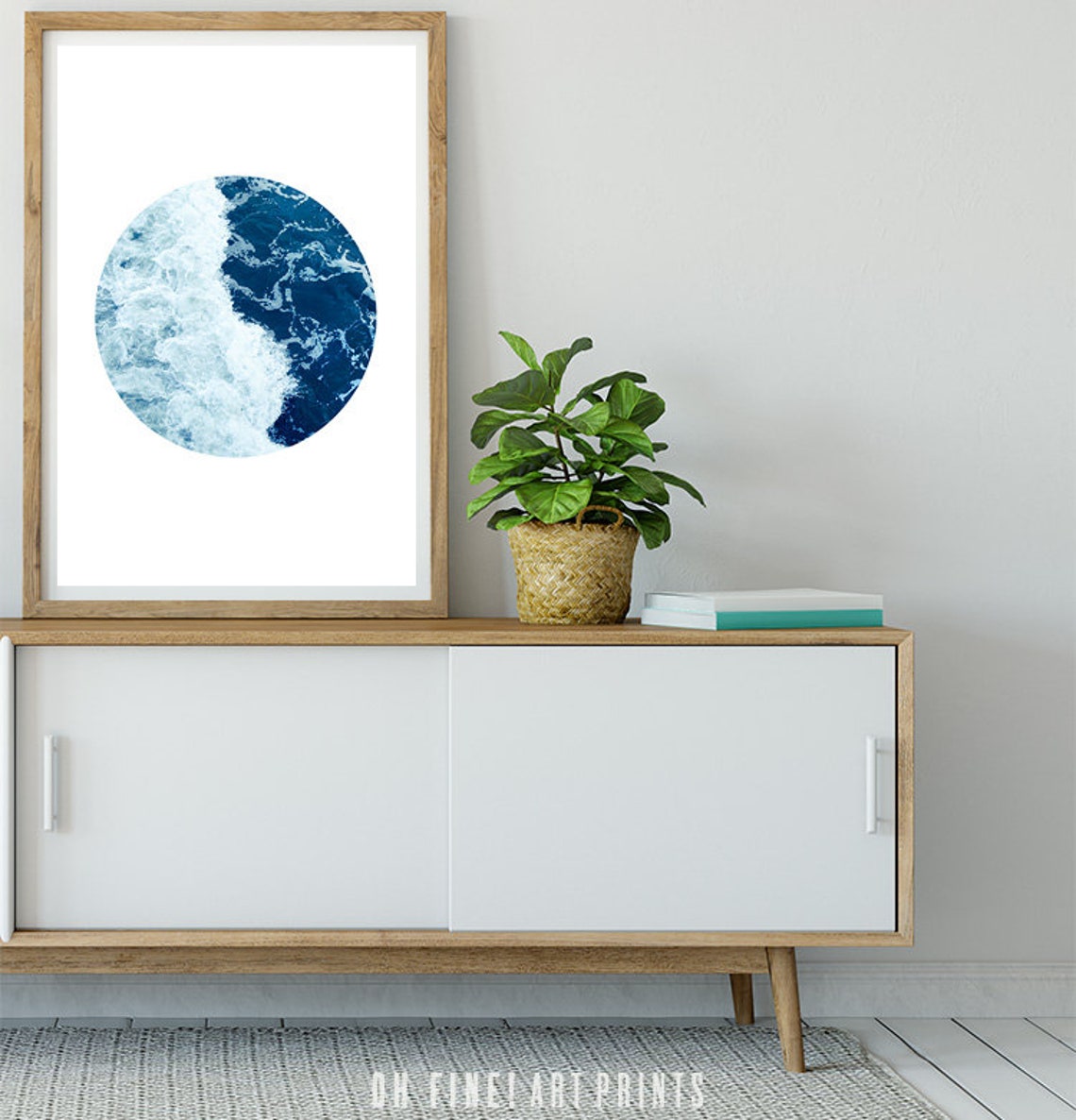 Minimalist Ocean Print Geometric Wall Art Art Circle Print Minimalist Decor Abstract Waves Wall Decor - Image 3