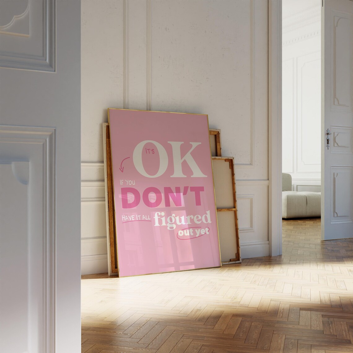 It's Okay If You Don't Have It All Figured Out Pink Quote Poster - Image 3