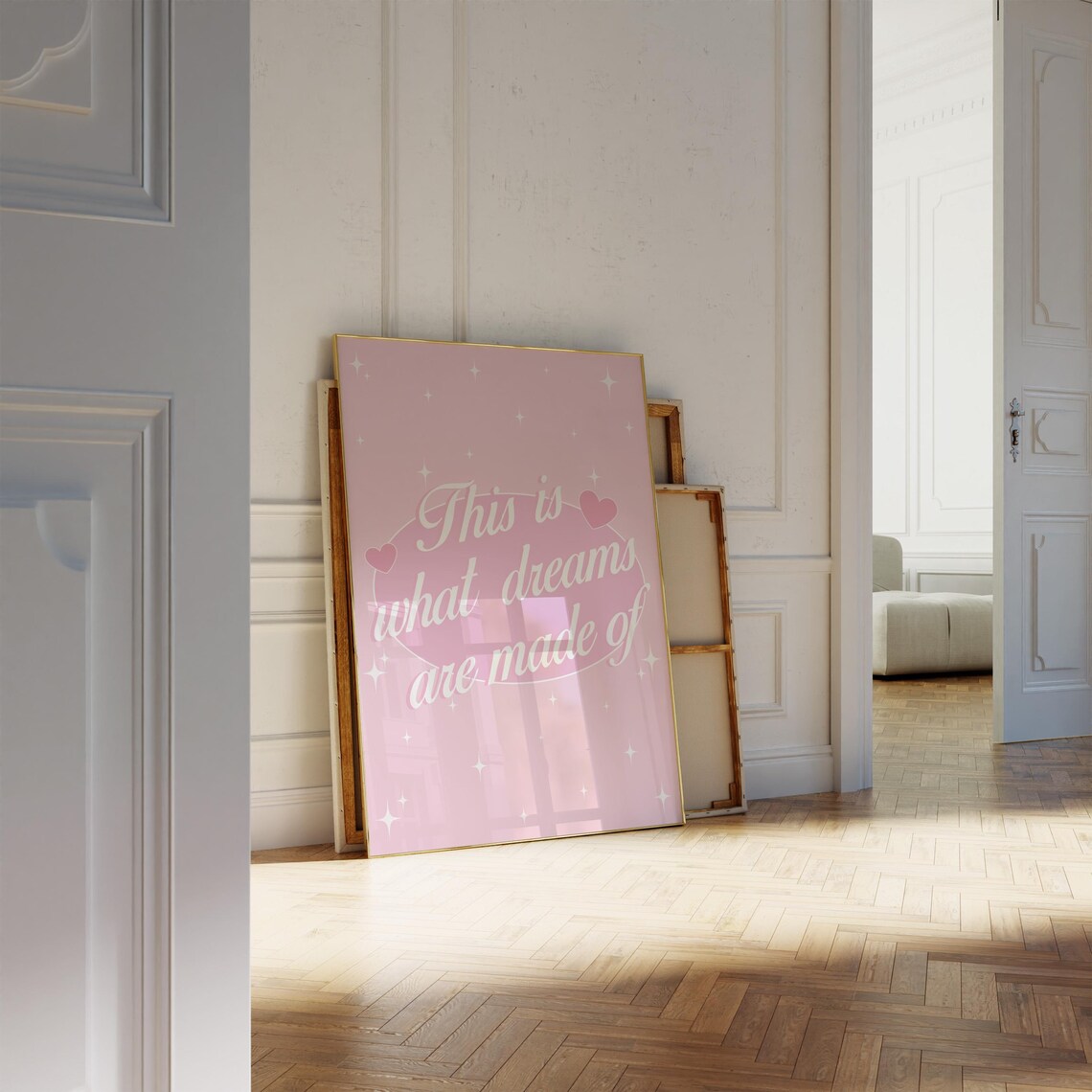 This Is What Dreams Are Made Of Pink Sparkle Quote Wall Poster - Image 4