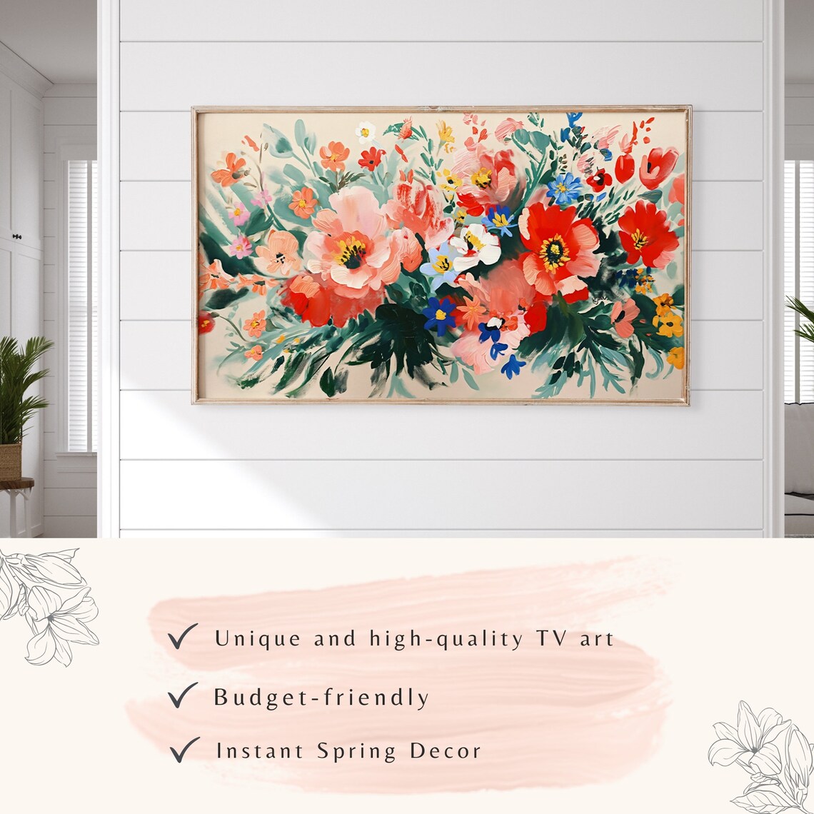 Colorful Spring Wildflower Bouquet Oil Painting Garden Blooms Poster - Image 3