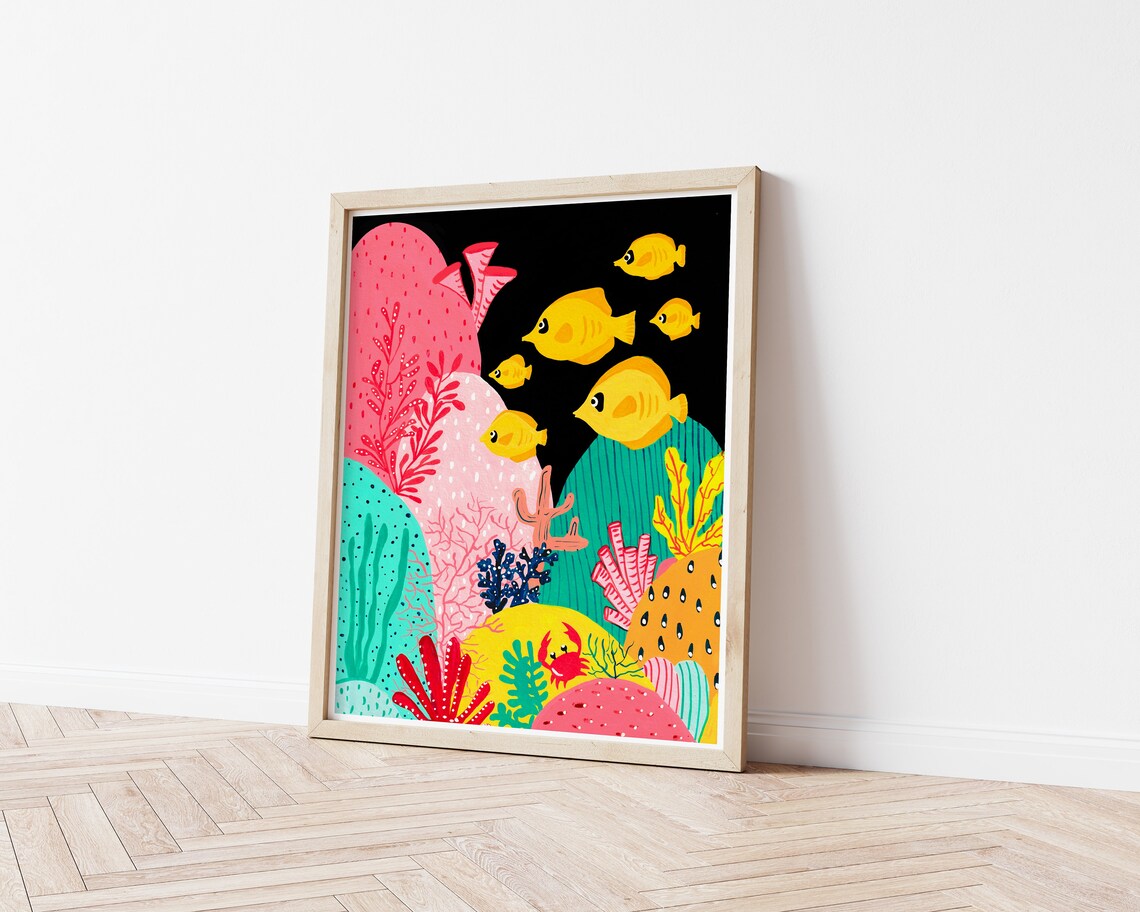 Under The Sea Art Print, Colorful Ocean Scene - Image 3