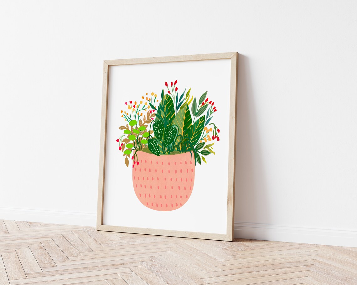 Botanical Plant Art Print, Mid-Century Boho Decor - Image 3