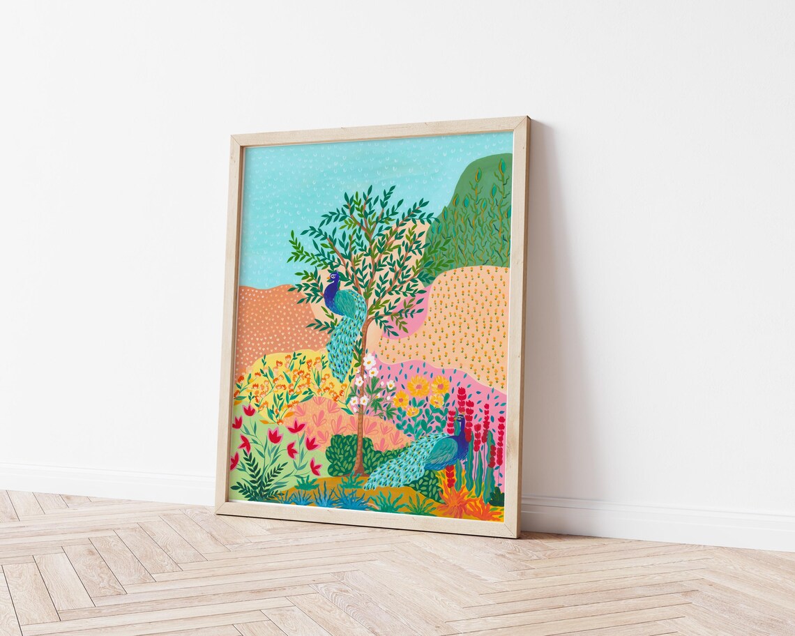 Peacock Illustration Art Print, Bird Lover Decor - Image 2