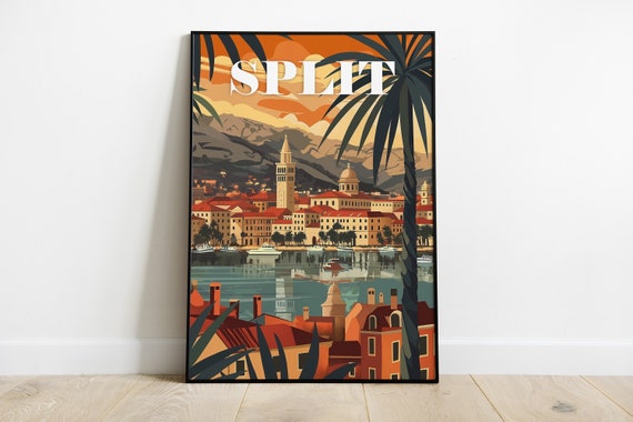 Split Print Travel Poster Wall Art Split Home Dcor Wall Hanging Split Gift Croatia Travel Gift Split