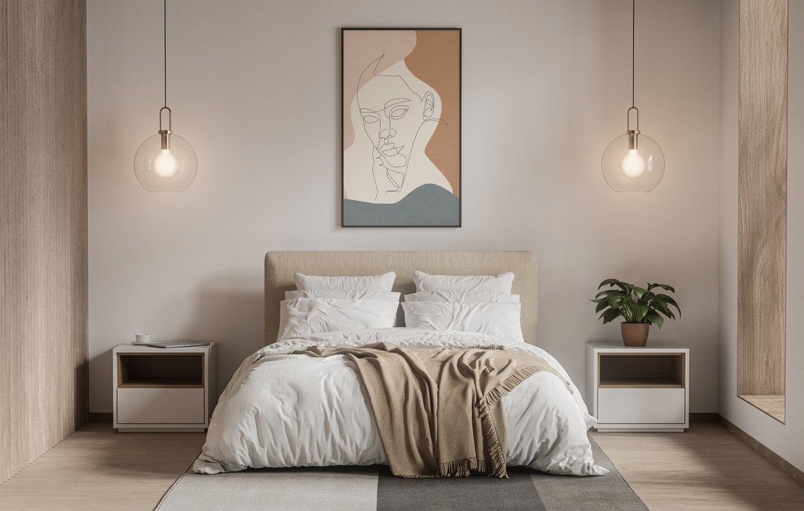 Boho Female Face One Line Art Poster Minimalist Nordic Wall Decor - Image 4