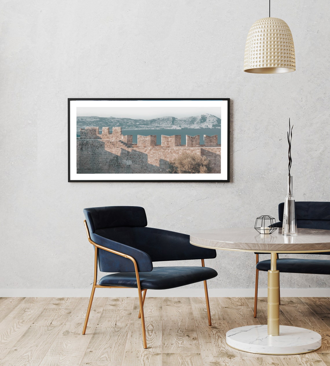 Rhodes Greece Fortress Wall Seascape Photo Poster Coastal Decor - Image 3