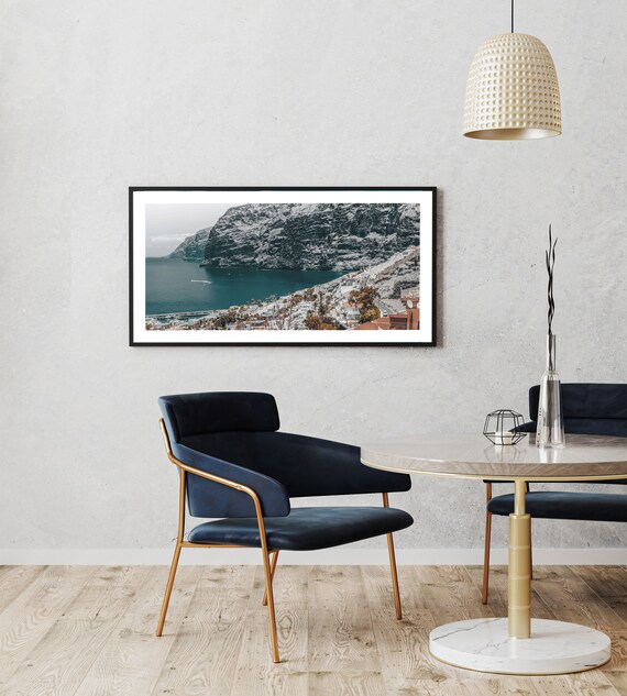 Landscape Print Beach Poster Gigantes Coastal Wall Art Instant Seascape Photography Boho Decor Canary Islands
