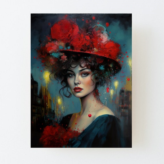 Black Forest Woman With Bollenhut At Night Wall Art Oil Decorative Mural