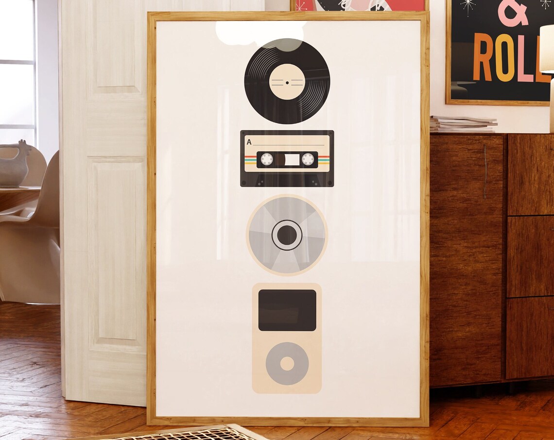 Retro Music Evolution Print, Vintage Music Room Art - Image 2