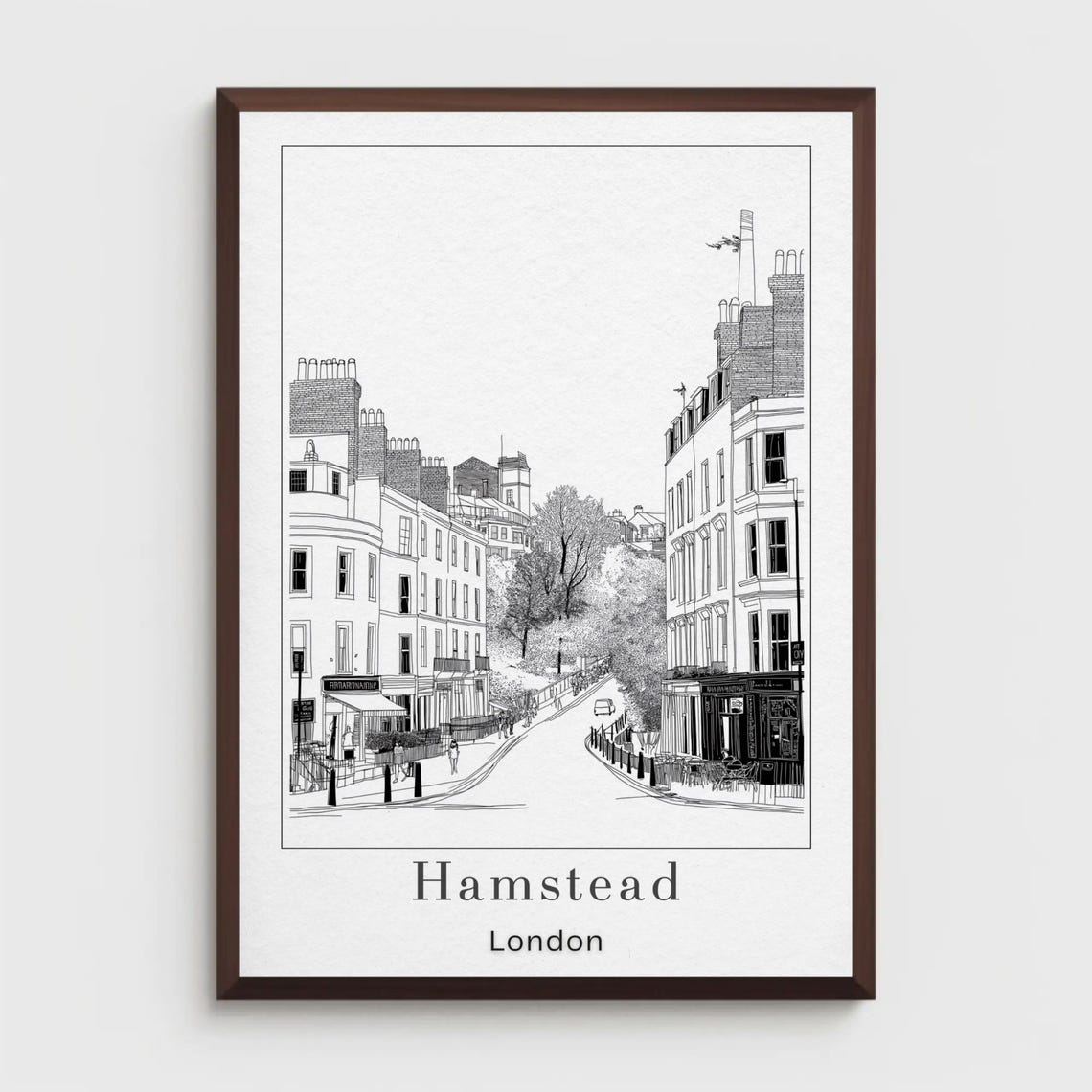 Hamstead London Fine Art Print Black And White Travel Poster
