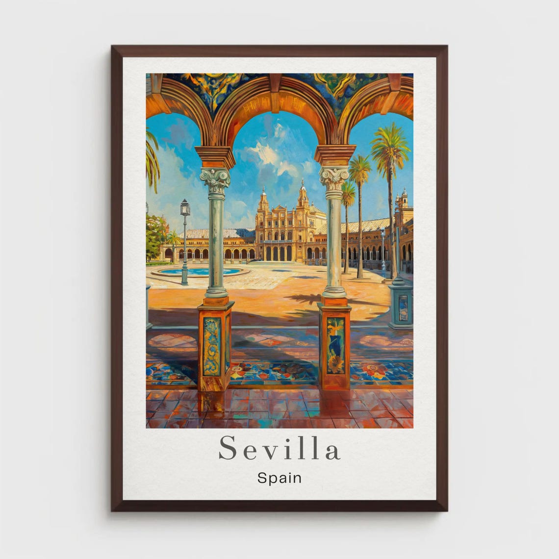 Seville Spain Travel Poster Plaza De Espaa Art Print