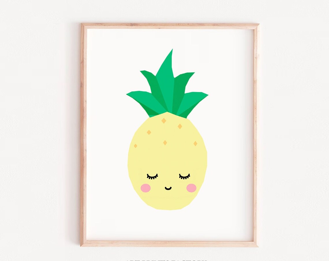 Spring Nursery Art Pineapple Hello Summer Art Print