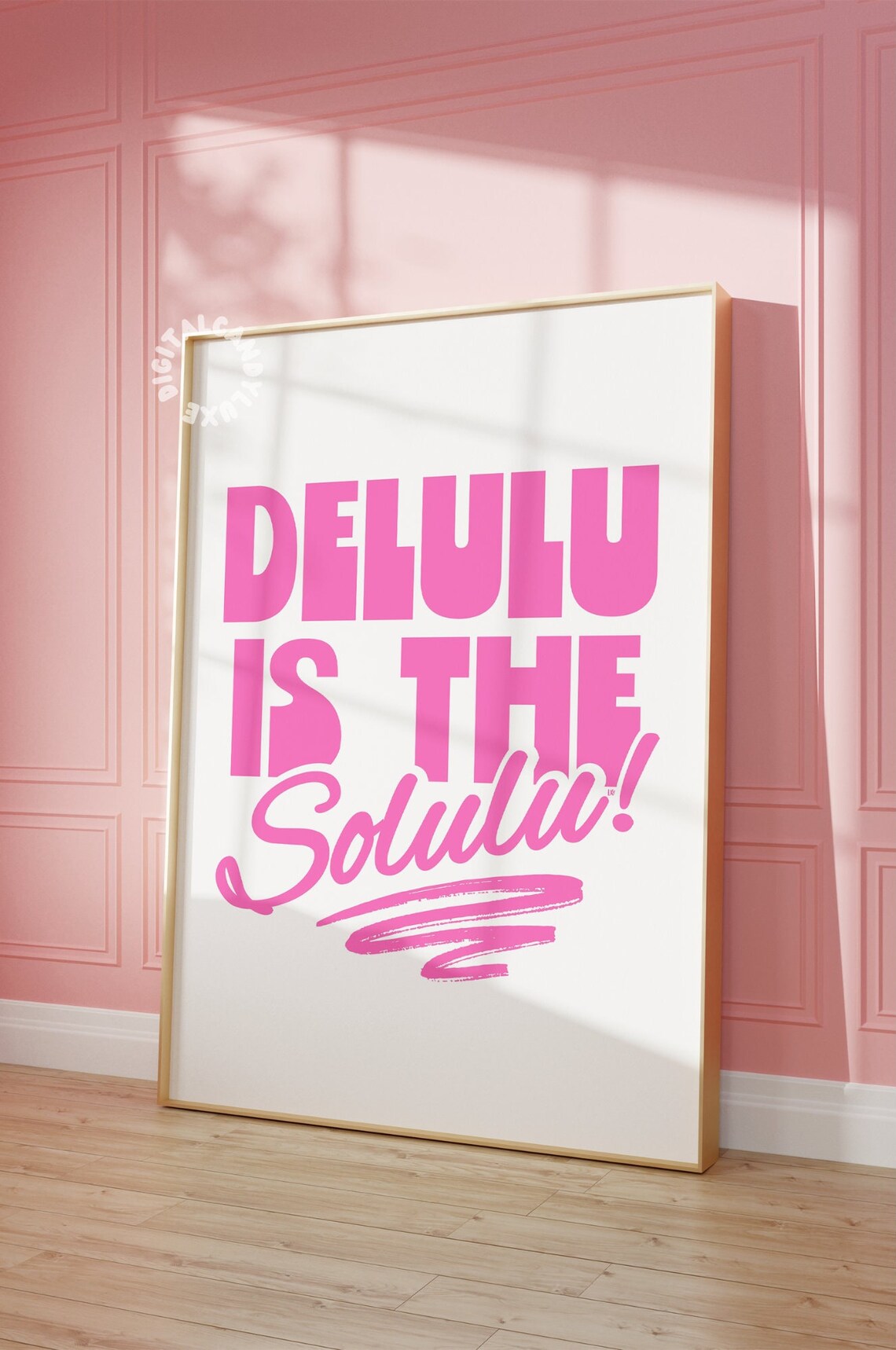 Pink Delusional Retro Bar Cart Art Print