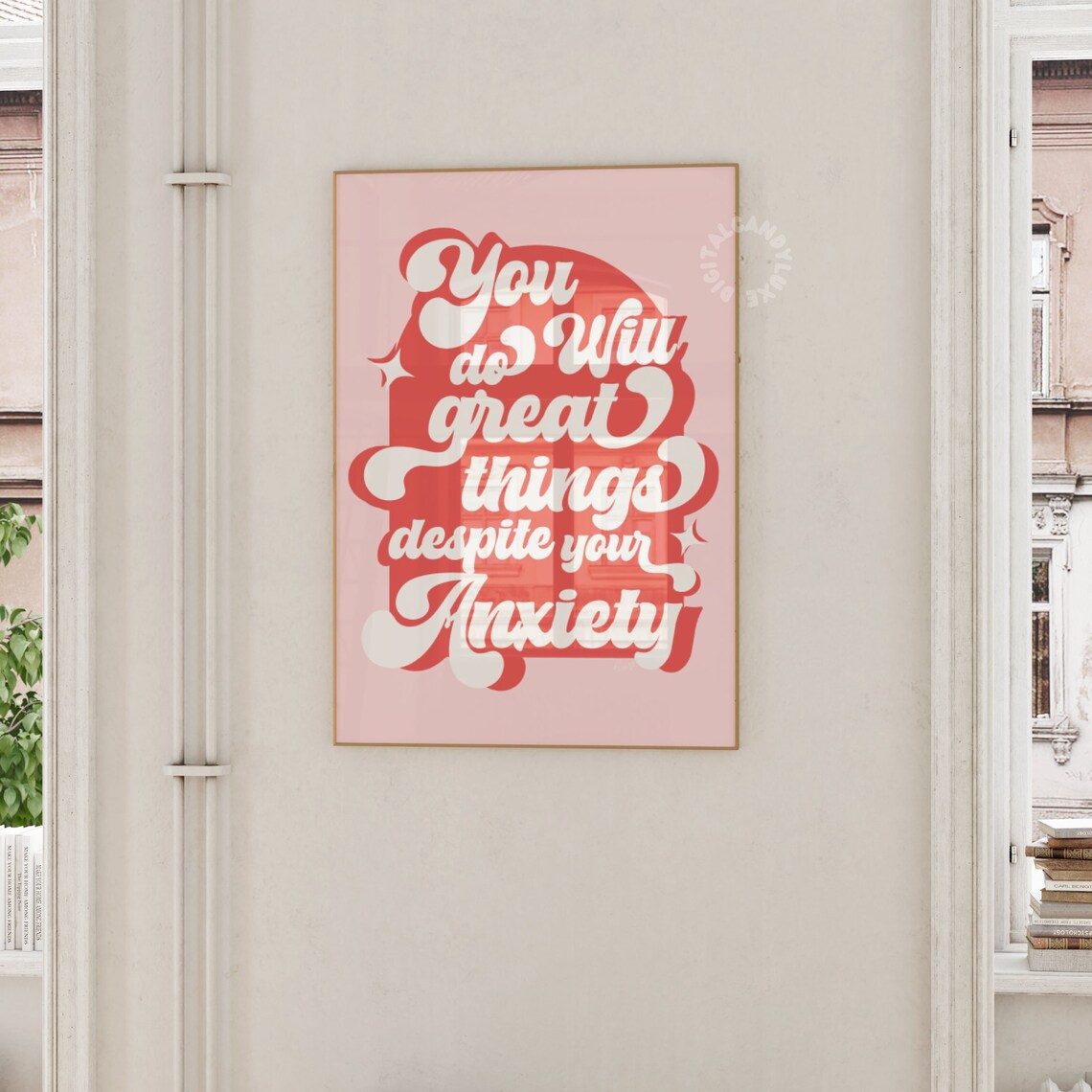 Retro Quote Affirmation Art Print, Preppy Decor