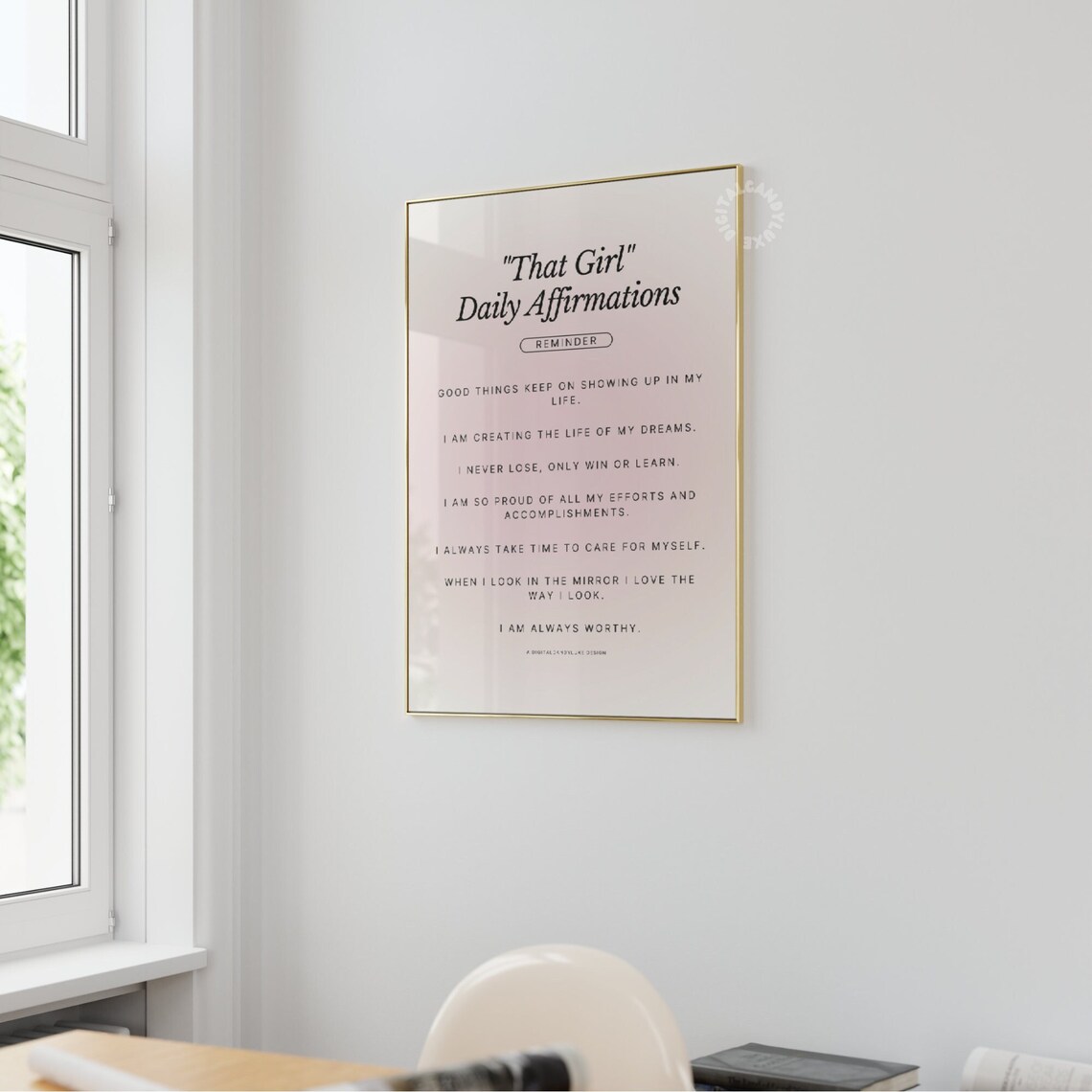 Daily Affirmations Trendy Retro Aesthetic Art Print