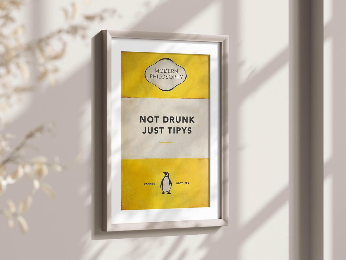Not Drunk Just Tipys Modern Philosophy Funny Bar Humor Poster - Image 2