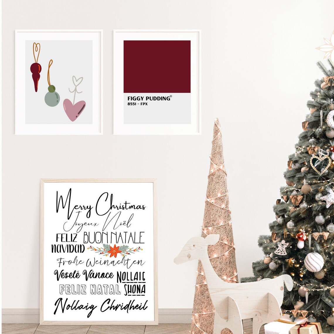 Merry Christmas Languages Holiday Art Print - Image 3