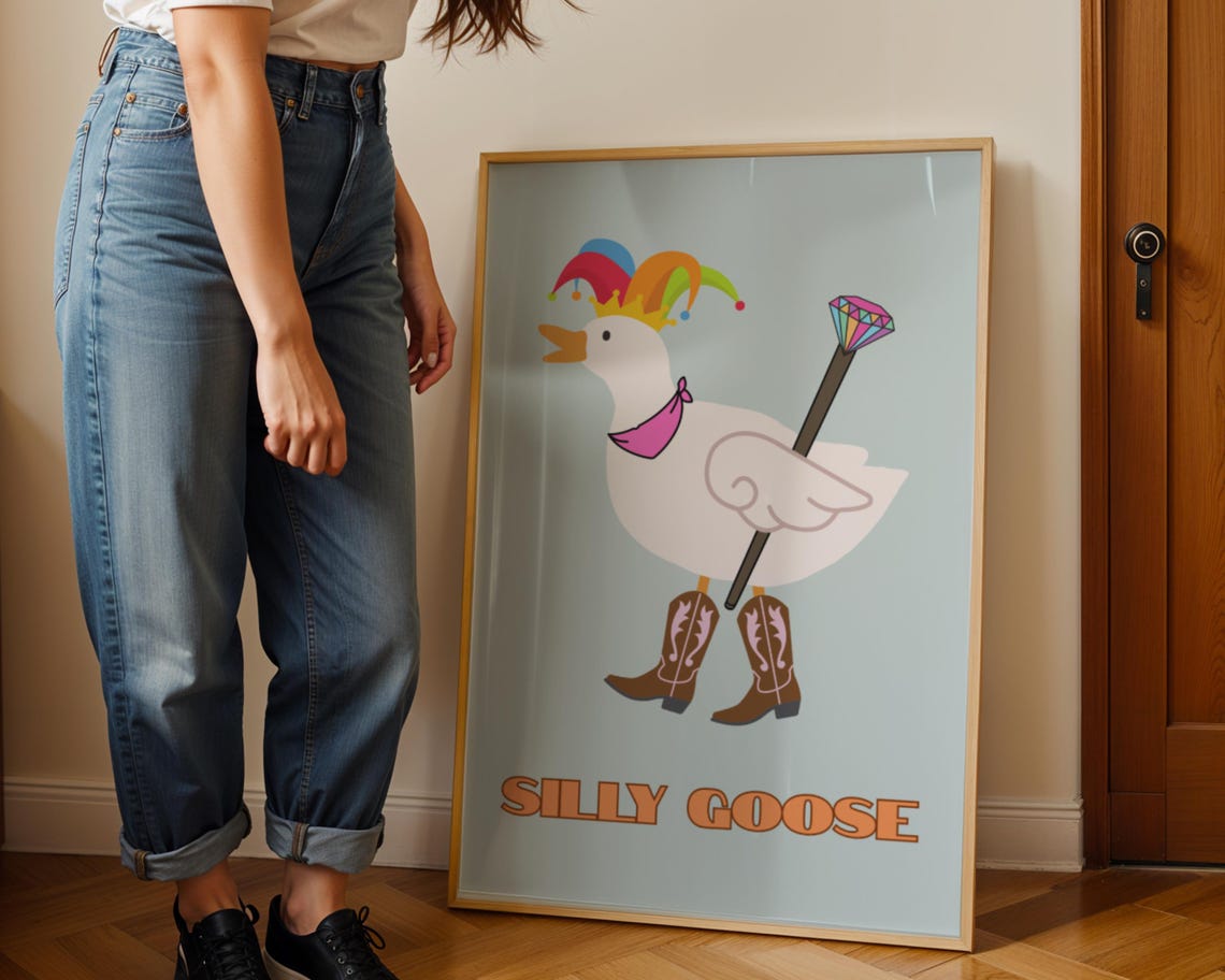 Silly Goose, Fun Goose With Jester Hat - Image 3