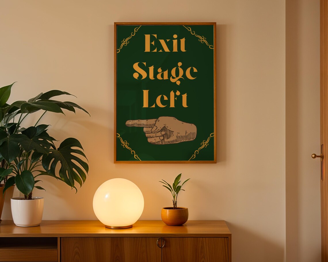 Exit Stage Left Poster, Theater Gift For Entertainers - Image 2