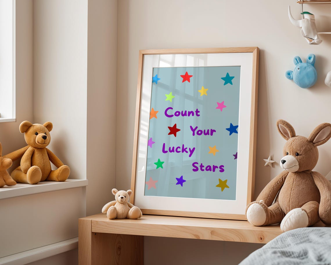 Count Your Lucky Stars, Nursery Positivity Poster - Image 3
