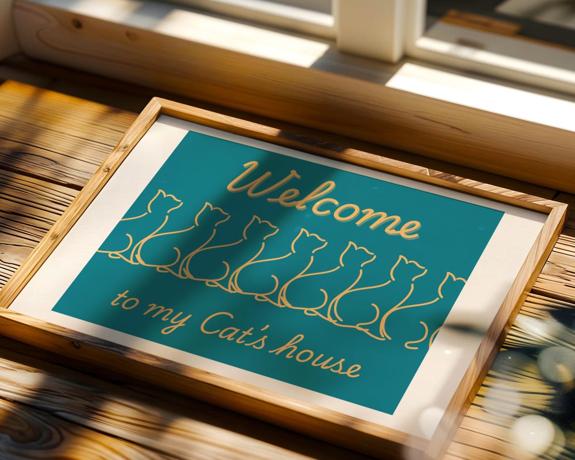 Welcome To My Cats House, Cat Lover Quote Poster - Image 3