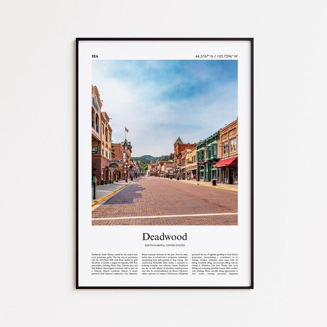 Deadwood South Dakota Old West Street Color Travel Photo Poster