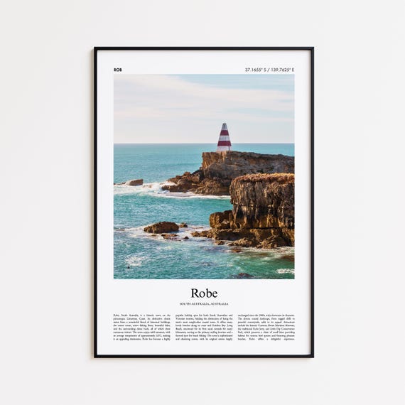 Robe Color Print Real Photo Poster Travel Gift South Australia Minimal City