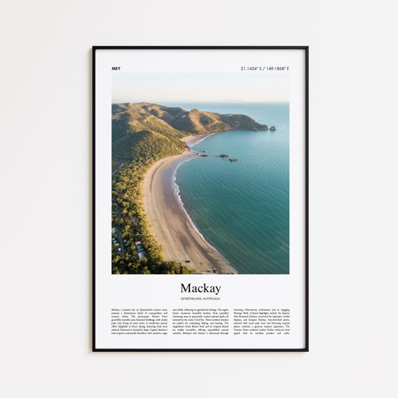 Mackay Color Print Real Photo Poster Travel Gift Queensland Australia Minimal City