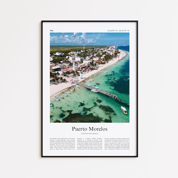 Puerto Morelos Color Print Real Photo Poster Travel Gift Quintana Roo Mexico Wall Art