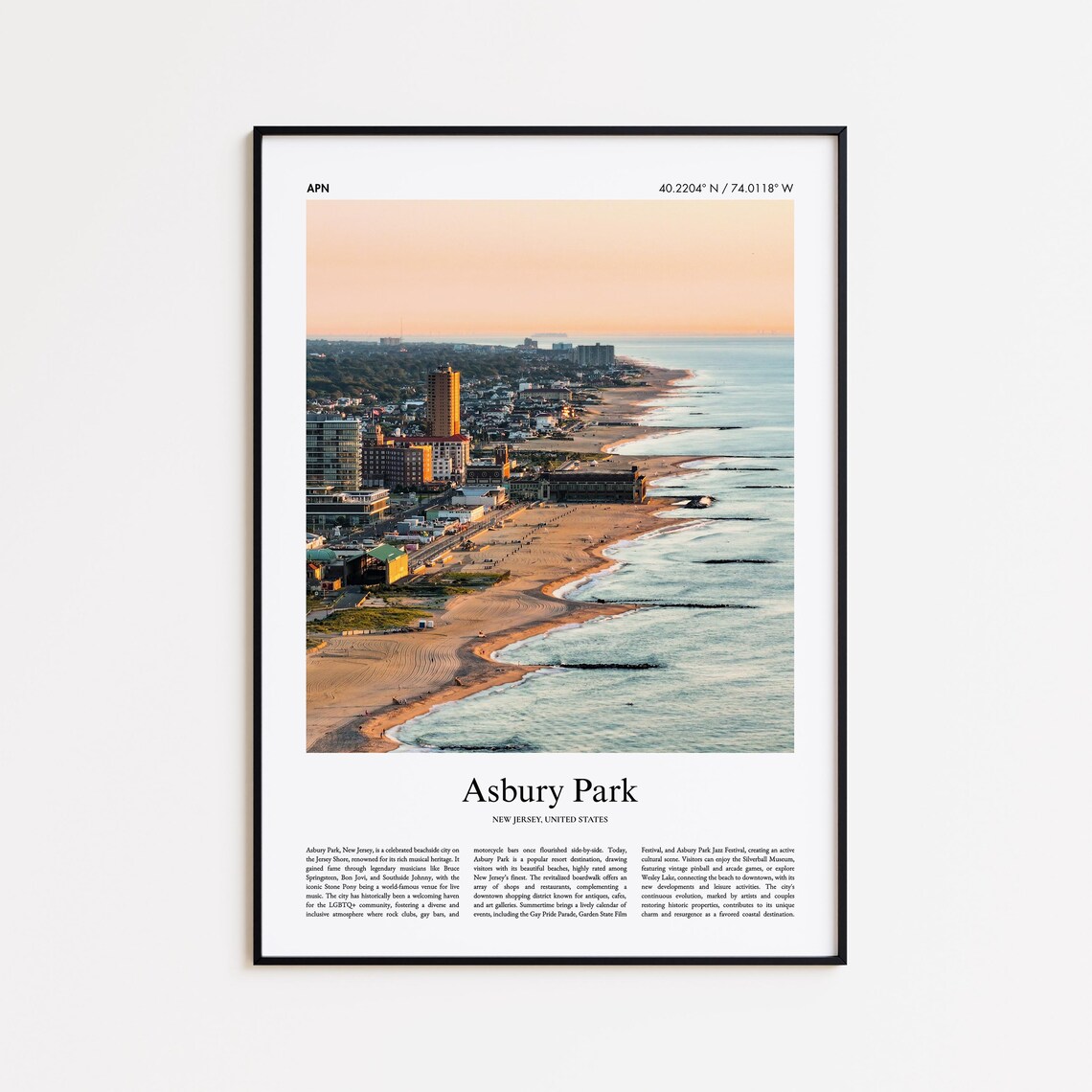 Asbury Park Travel Poster, New Jersey Wall Art