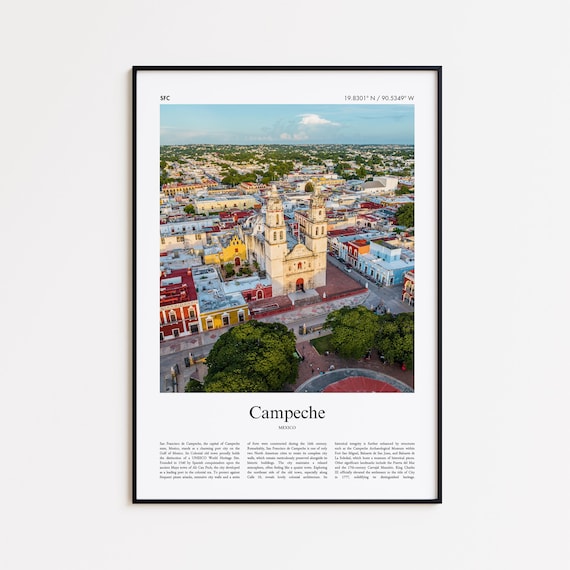 San Francisco De Campeche Color Print Real Photo Poster Travel Gift Mexico Wall Art