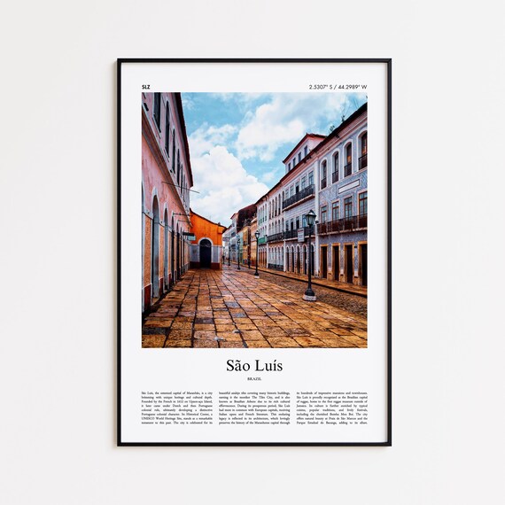 So Lus Color Print Real Photo Poster Sao Luis Travel Gift Brazil Minimal City Wall Art