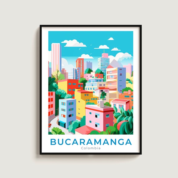 Bucaramanga Travel Poster Wall Art Gift Colombia Print Home Decor Lovers Hanging