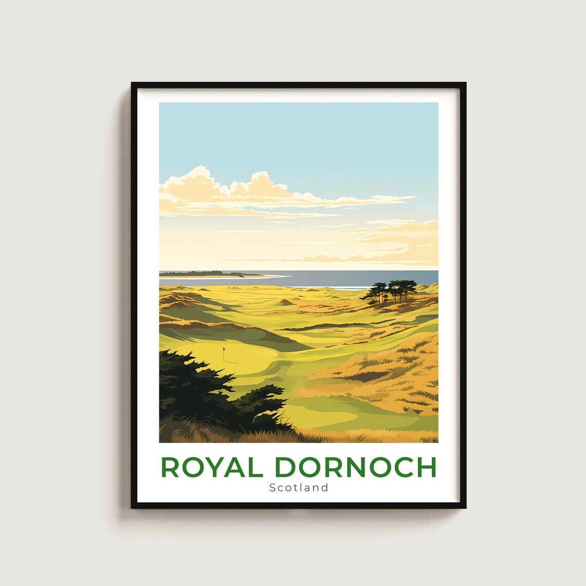Royal Dornoch Scotland Championship Coastal Golf Links Travel Poster