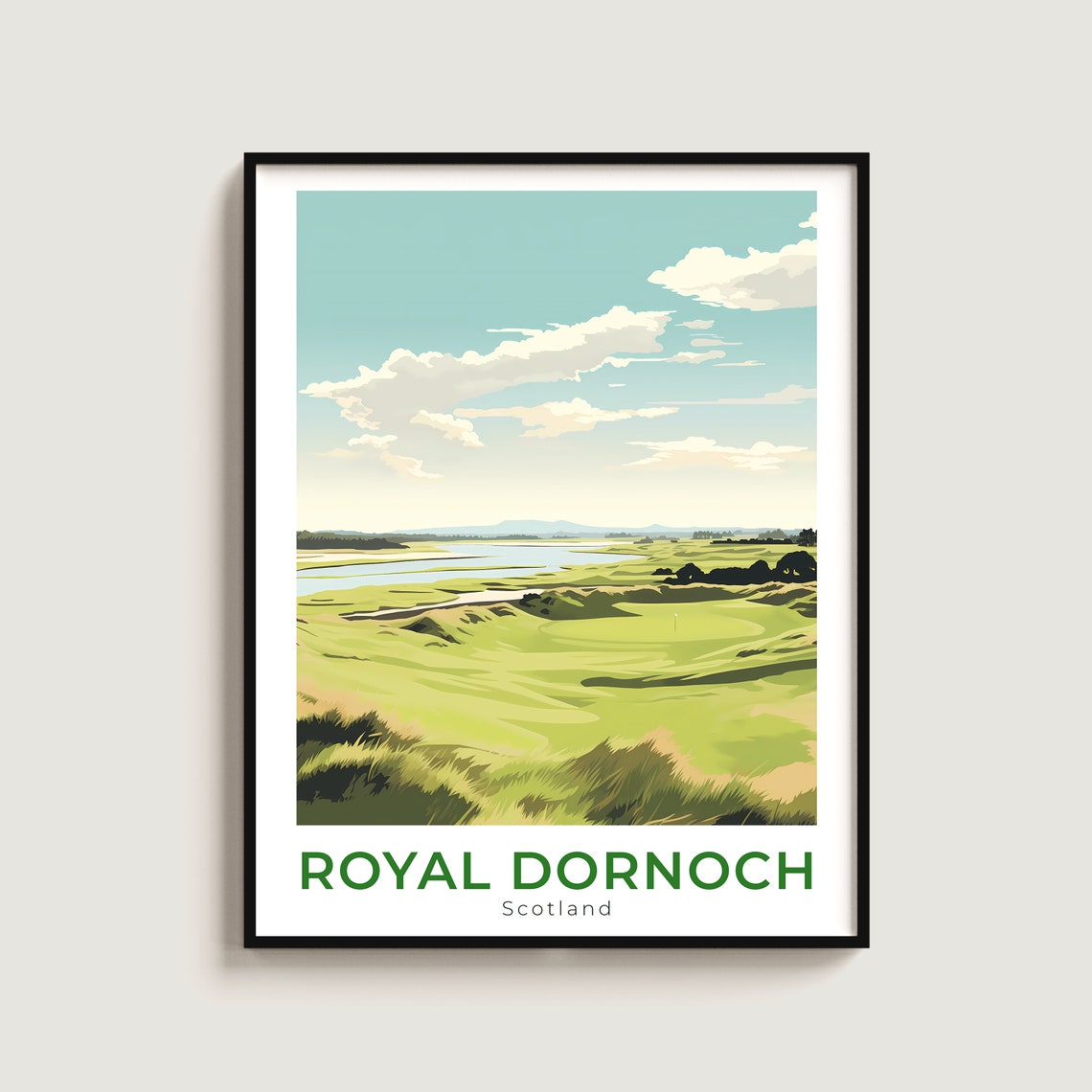 Royal Dornoch Scotland Coastal Links Golf Course Travel Poster