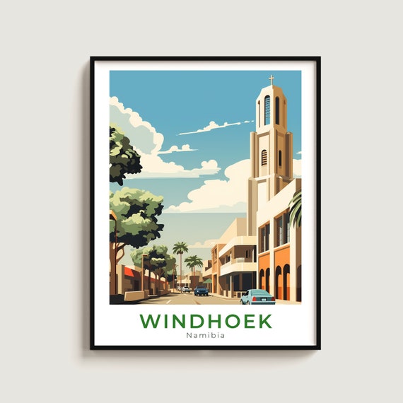 Windhoek Travel Print Wall Art Gift Namibia Poster Home Decor Lovers Hanging