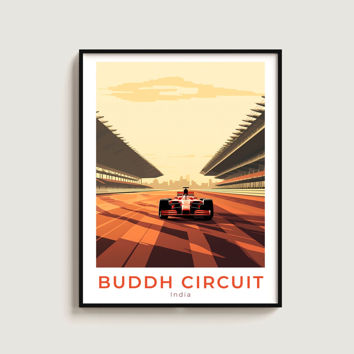 Buddh Circuit India Formula 1 Race Car Speedway Sunset Art Poster