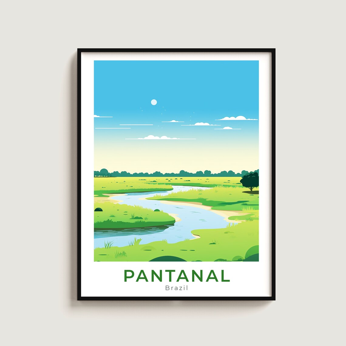 Pantanal Travel Poster Wall Art Gift Brazil Print Home Decor Lovers Hanging
