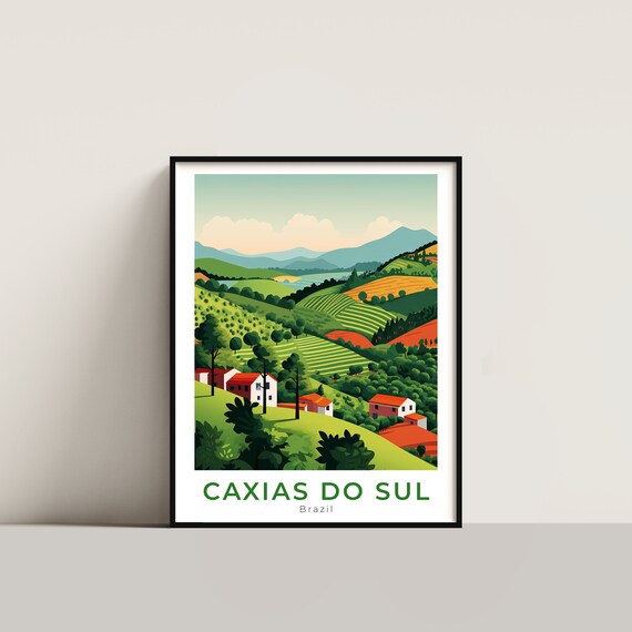 Caxias Do Sul Travel Poster Wall Art Gift Brazil Print Home Decor Lovers Hanging