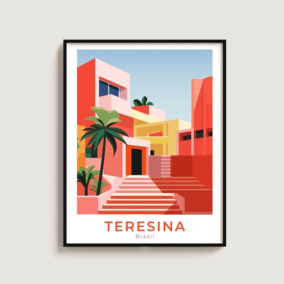 Teresina Travel Poster Wall Art Gift Brazil Print Home Decor Lovers Hanging