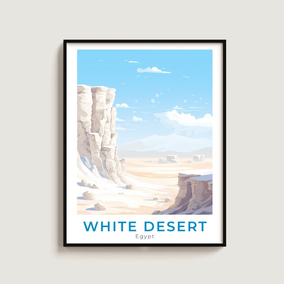 White Desert Travel Print Wall Art Gift Egypt Poster Home Decor Lovers Hanging