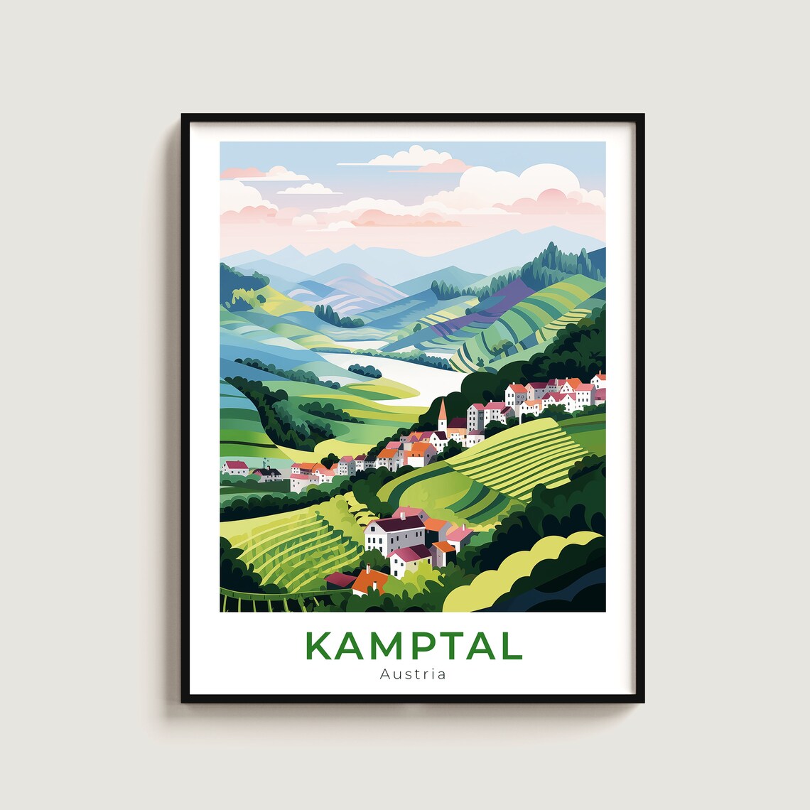 Kamptal Austria Wine Country Vineyard Landscape Travel Poster