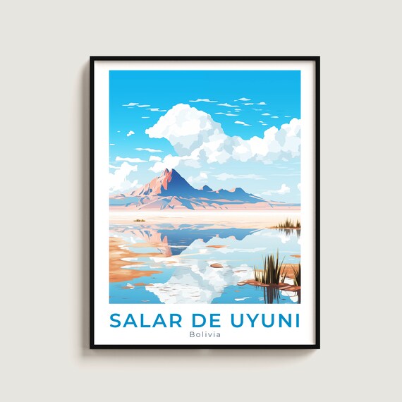 Salar De Uyuni Travel Poster Wall Art Gift Bolivia Print Home Decor Lovers Hanging