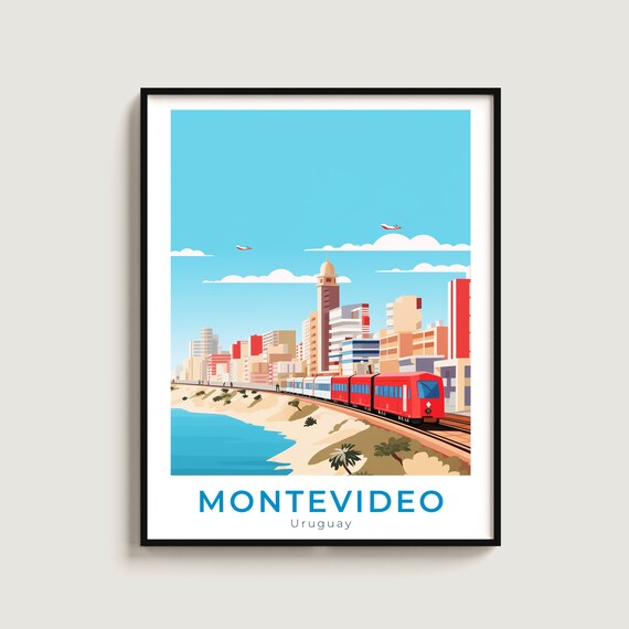 Montevideo Travel Poster Wall Art Gift Uruguay Print Home Decor Lovers Hanging