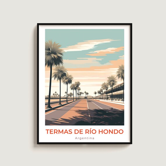 Termas De Ro Hondo Travel Print Wall Art Gift Argentina Poster Home Decor Lovers Hanging