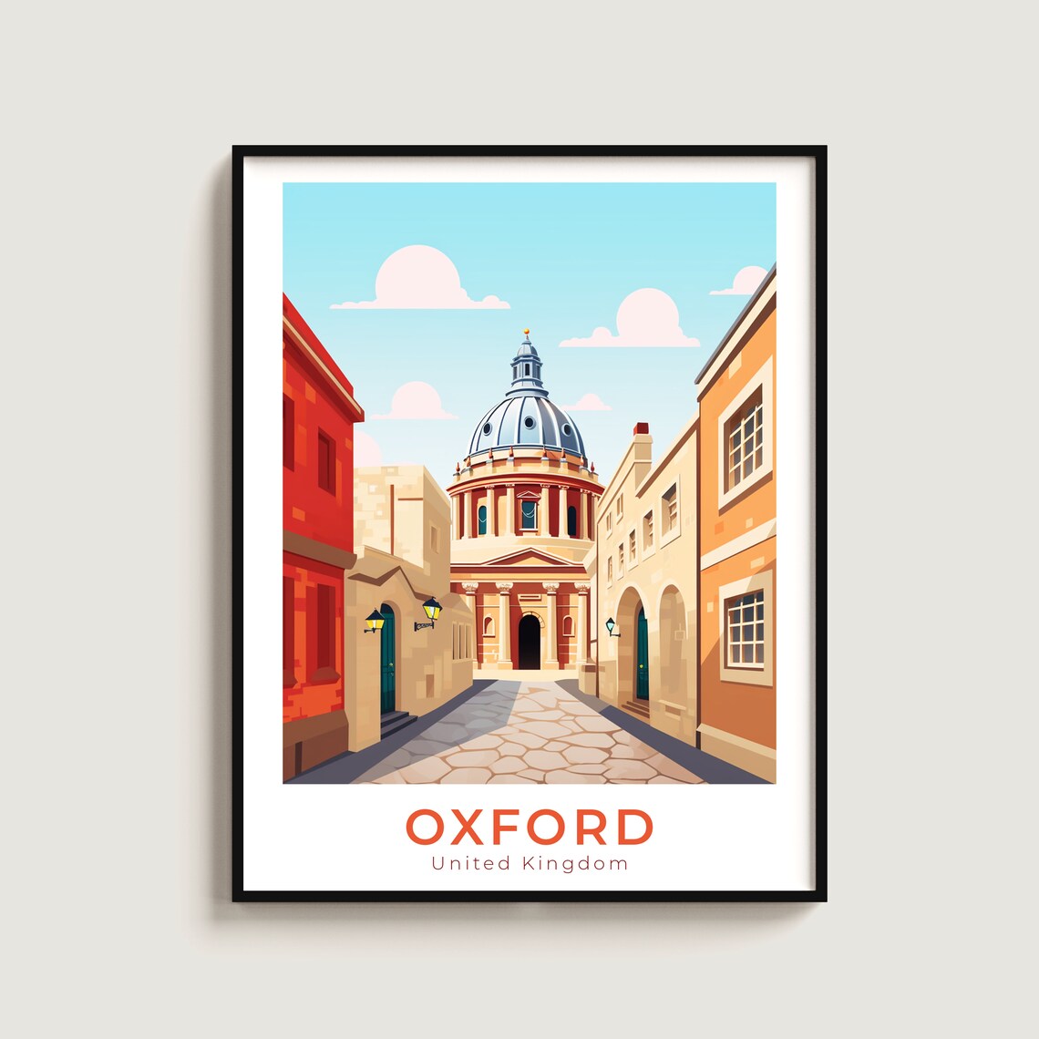 Oxford United Kingdom Radcliffe Camera Golden Dome Street Poster
