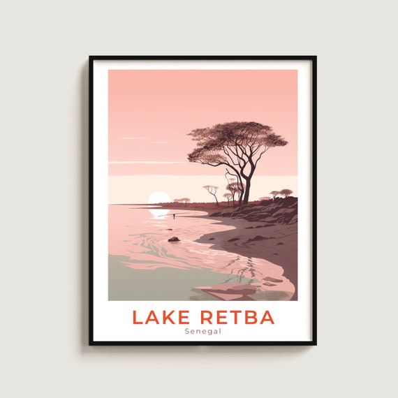 Lake Retba Travel Print Wall Art Gift Senegal Poster Home Decor Lovers Hanging