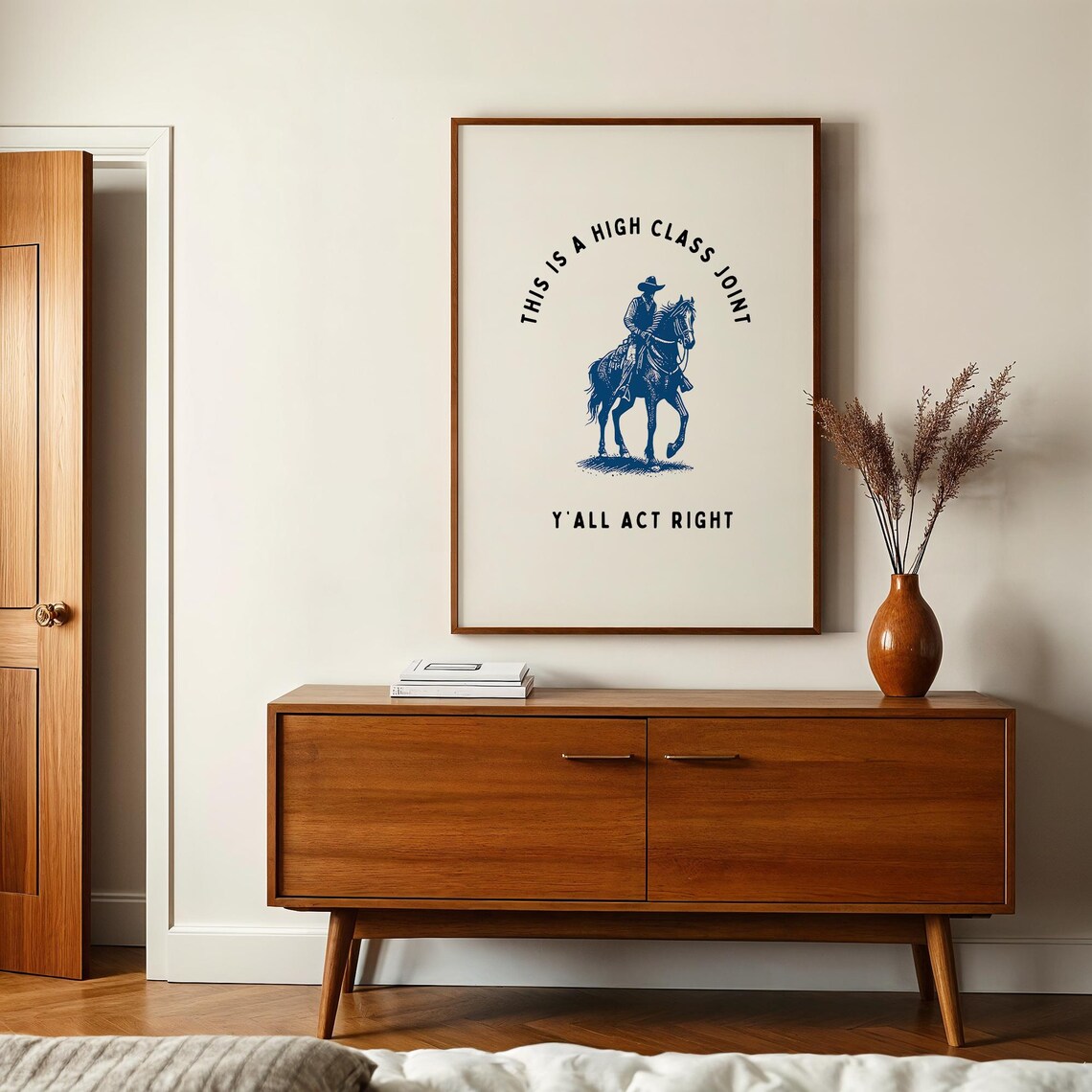 Western Cowboy High Class Joint Funny Saloon Quote Humor Poster