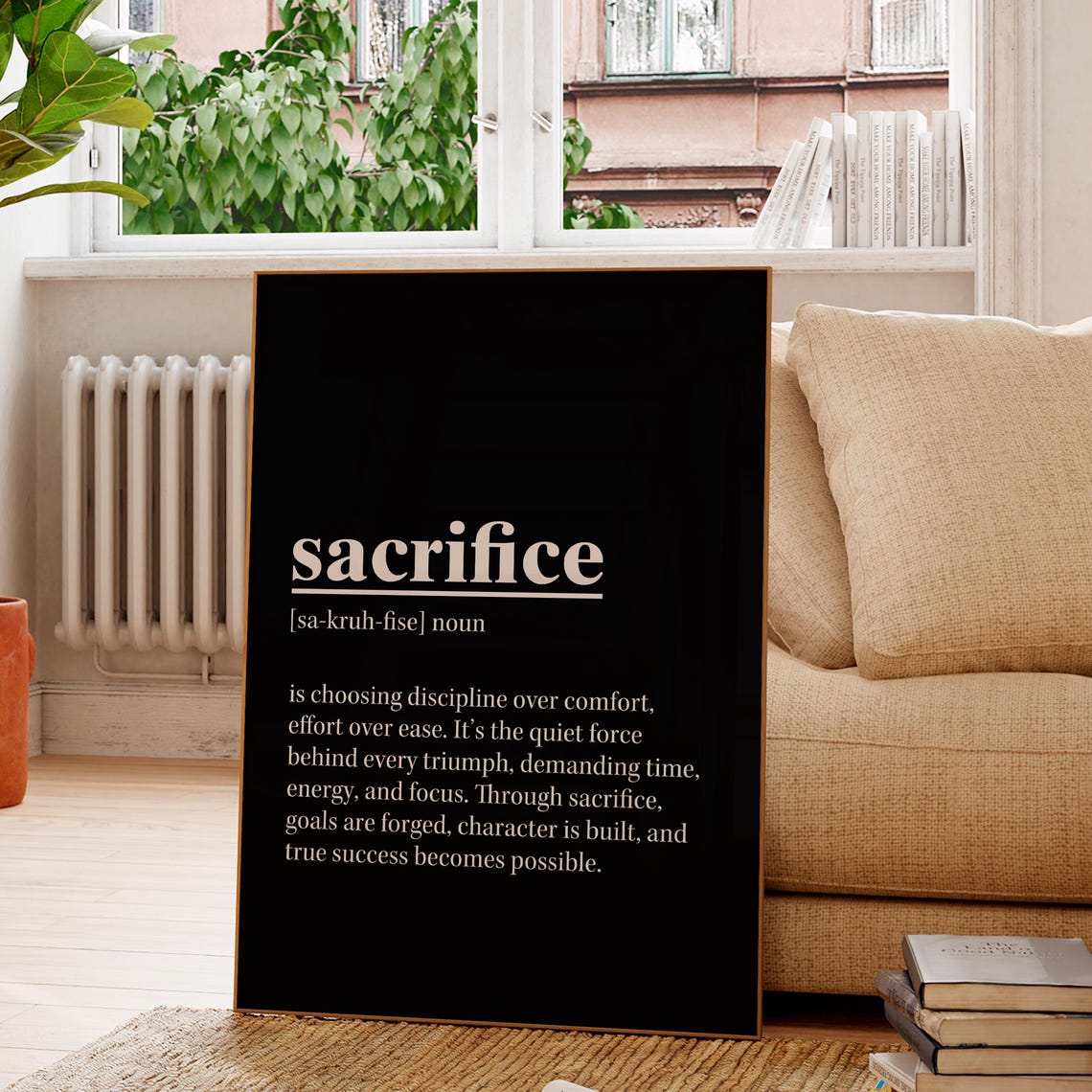 Sacrifice Definition Dictionary Quote Motivational Office Poster