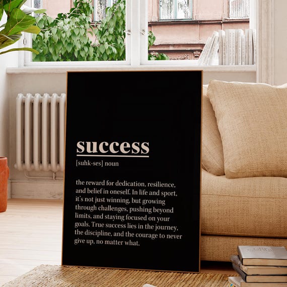 Success Motivation Office Quote Art Print, Gym Gift
